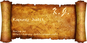 Kapusy Judit névjegykártya